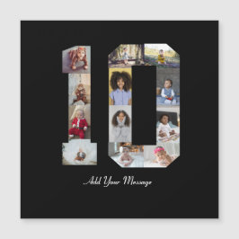 Nummer 10 FotoCollage Magnetkarte