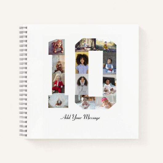 Nummer 10 FotoCollage Notizblock (Vorderseite)