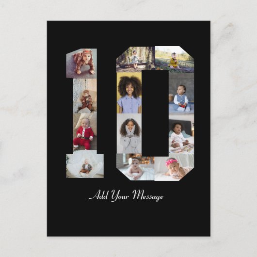 Nummer 10 FotoCollage Postkarte (Vorderseite)