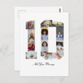 Nummer 10 FotoCollage Postkarte (Vorne/Hinten)