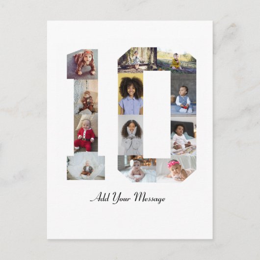 Nummer 10 FotoCollage Postkarte (Vorderseite)