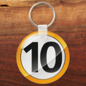 Nummer 10 Goldschlüsselkette Schlüsselanhänger (Vorderseite)