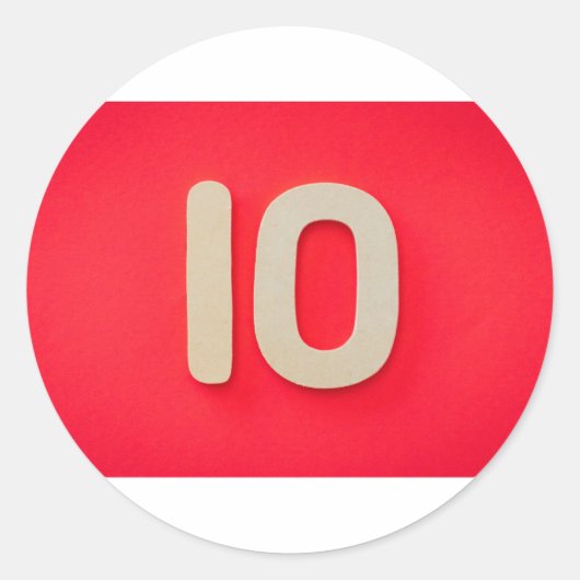 NUMMER 10 RUNDER AUFKLEBER (Vorderseite)