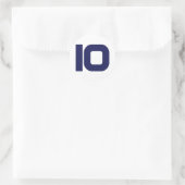 Nummer 10 runder aufkleber (Tasche)