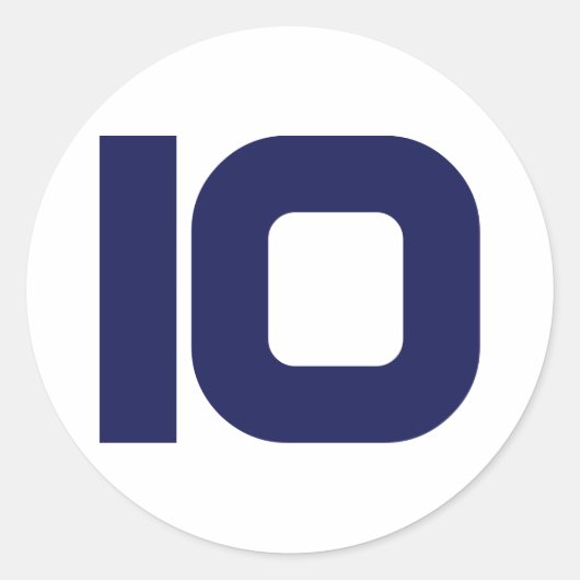 Nummer 10 runder aufkleber (Vorderseite)