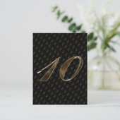 Nummer 10 Schwarzes Gold 10. Hochzeitstag Postkarte (Stehend Vorderseite)