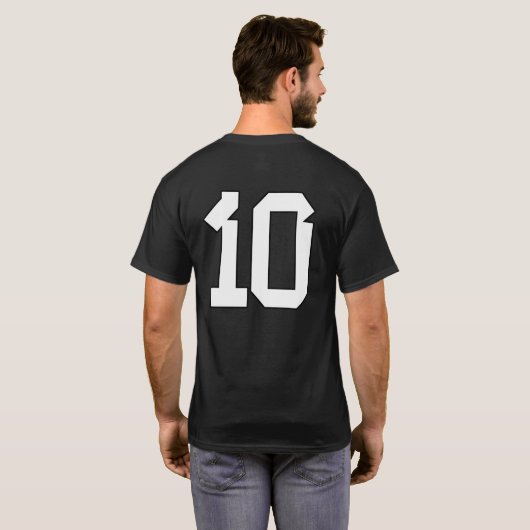 Nummer 10 T-Shirt (Schwarz voll)