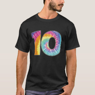 Nummer 10 Team sogar oder 10. Geburtstag Gefärbte T-Shirt