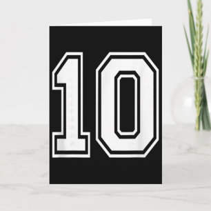 Nummer 10 Varsity Style Bold Sport Geburtstags Tri Karte
