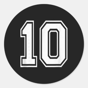 Nummer 10 Varsity Style Bold Sports Geburtstags Tr Runder Aufkleber
