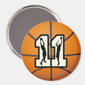 Nummer 11 Basketball und Spieler Magnet (Vorderseite/Rückseite)