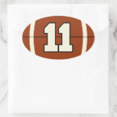 Nummer 11 Fußballaufkleber. Ovaler Aufkleber (Tasche)