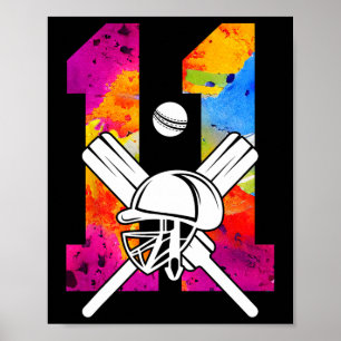 Nummer 11 Jahre Cricket 11. Geburtstag Poster