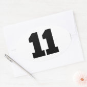 Nummer 11 Kreis Ovaler Aufkleber (Umschlag)