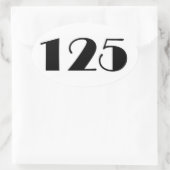 Nummer 125 ovaler aufkleber (Tasche)