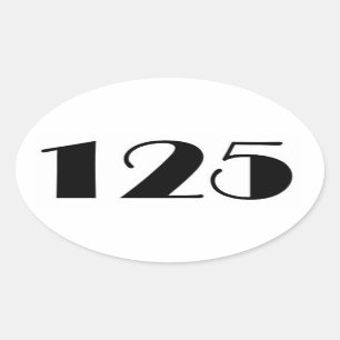 Nummer 125 ovaler aufkleber