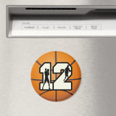 Nummer 12 Basketball und Spieler Magnet (In Situ (Geschirrspüler))