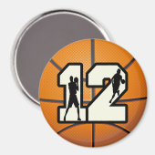 Nummer 12 Basketball und Spieler Magnet (Vorderseite/Rückseite)