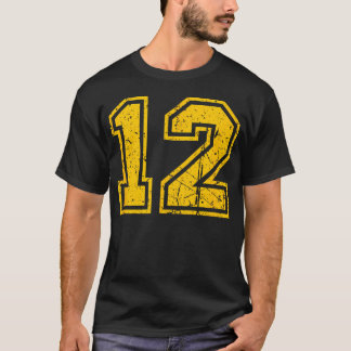 Nummer 12 Sport Gelb Vintage T-Shirt