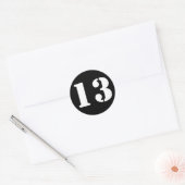 Nummer 13 Dreizehn schwarze Stencil Zahlen von Jan Runder Aufkleber (Umschlag)