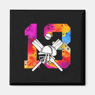 Nummer 13 Jahre Cricket 13. Geburtstag 1  Magnet