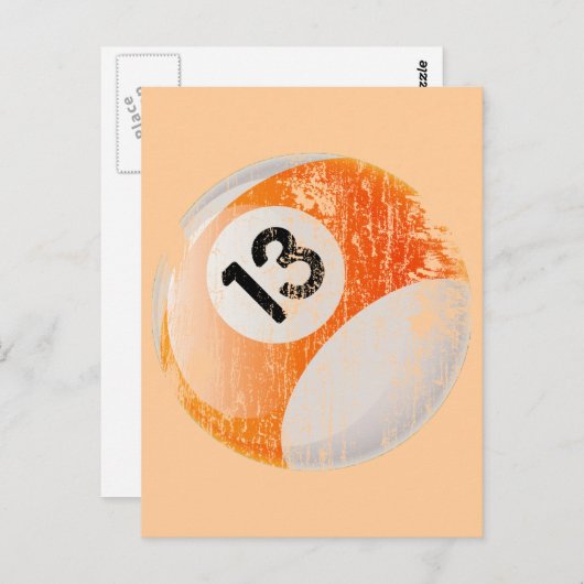 NUMMER 13 MILLIARDS BALL - ALTER UND ERODIERT POSTKARTE (Vorne/Hinten)