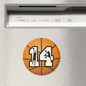 Nummer 14 Basketball und Spieler Magnet (In Situ (Geschirrspüler))