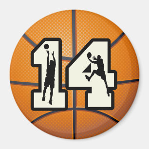 Nummer 14 Basketball und Spieler Magnet