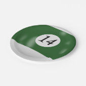Nummer 14 Billardball Pappteller (Schrägansicht)
