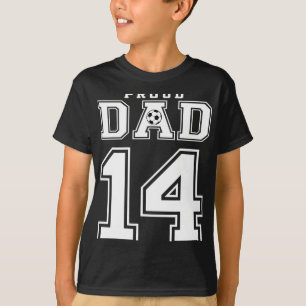 Nummer 14 Custom Stolz Fußball Dad Personalisiert T-Shirt