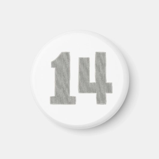 Nummer 14 Magnet in Silber und Grau (Vorne)