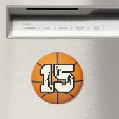 Nummer 15 Basketball und Spieler Magnet (In Situ (Geschirrspüler))