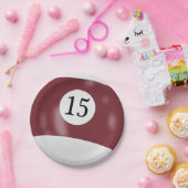 Nummer 15 Billardball Pappteller (Party)