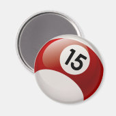 NUMMER 15 BILLARDS BALL MAGNET (Vorderseite/Rückseite)