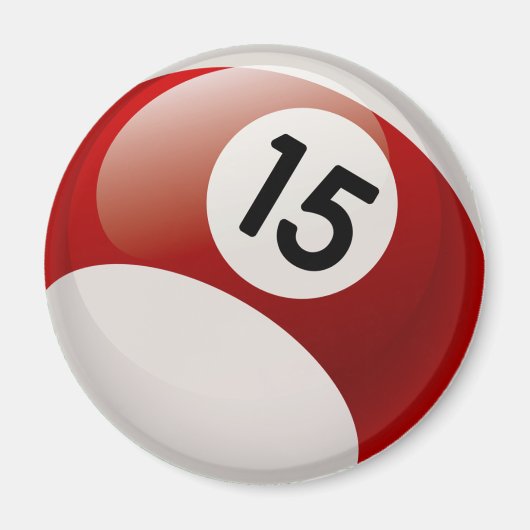 NUMMER 15 BILLARDS BALL MAGNET (Vorne)
