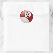 NUMMER 15 BILLARDS BALL RUNDER AUFKLEBER (Tasche)