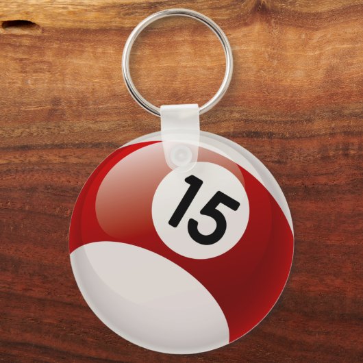 NUMMER 15 BILLARDS BALL SCHLÜSSELANHÄNGER (Vorderseite)