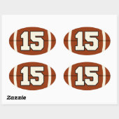 Nummer 15 Fußball-Aufkleber. Ovaler Aufkleber (Blatt)