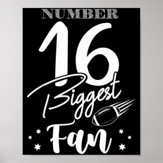 Nummer 16 größter Fan Fußballspieler Familie Jubel Poster