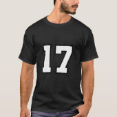 Nummer 17 Varsity Sports Style T Shirt (Vorderseite)