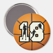 Nummer 18 Basketball Magnet (Vorderseite/Rückseite)