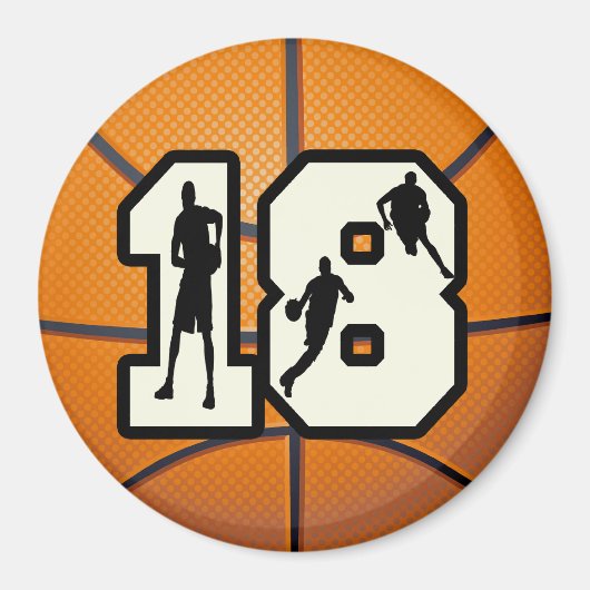 Nummer 18 Basketball Magnet (Vorne)