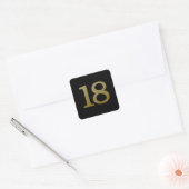 Nummer 18 Gold Square Sticker (Umschlag)