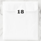 Nummer 18 runder aufkleber (Tasche)