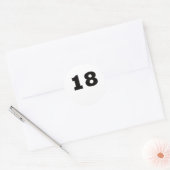 Nummer 18 runder aufkleber (Umschlag)