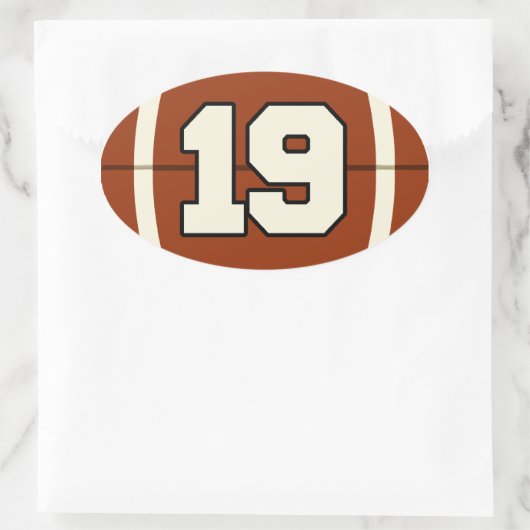 Nummer 19 Fußball-Aufkleber Ovaler Aufkleber (Tasche)
