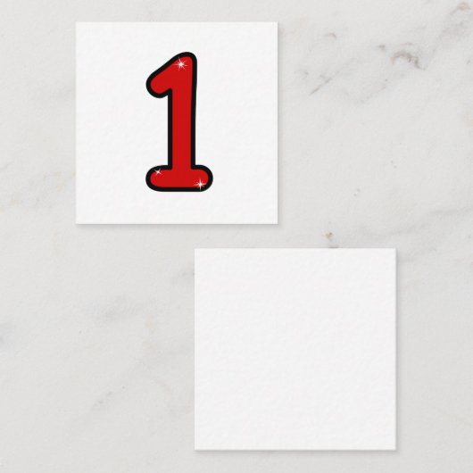 Nummer 1, 1, 1 Jahr, Nummer 1, Nummer 1 Quadratische Visitenkarte (Vorne/Hinten)