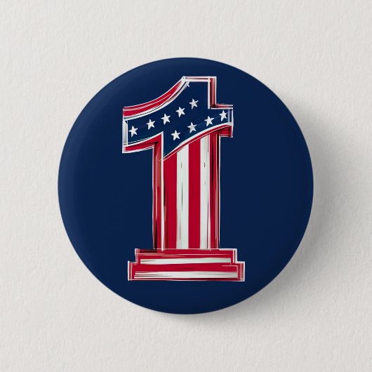 Nummer 1 Amerikaner Button (Vorderseite)
