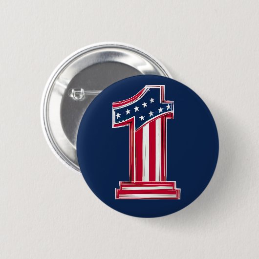 Nummer 1 Amerikaner Button (Vorne & Hinten)