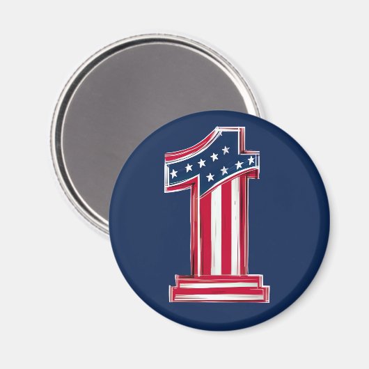 Nummer 1 Amerikaner Magnet (Vorderseite/Rückseite)